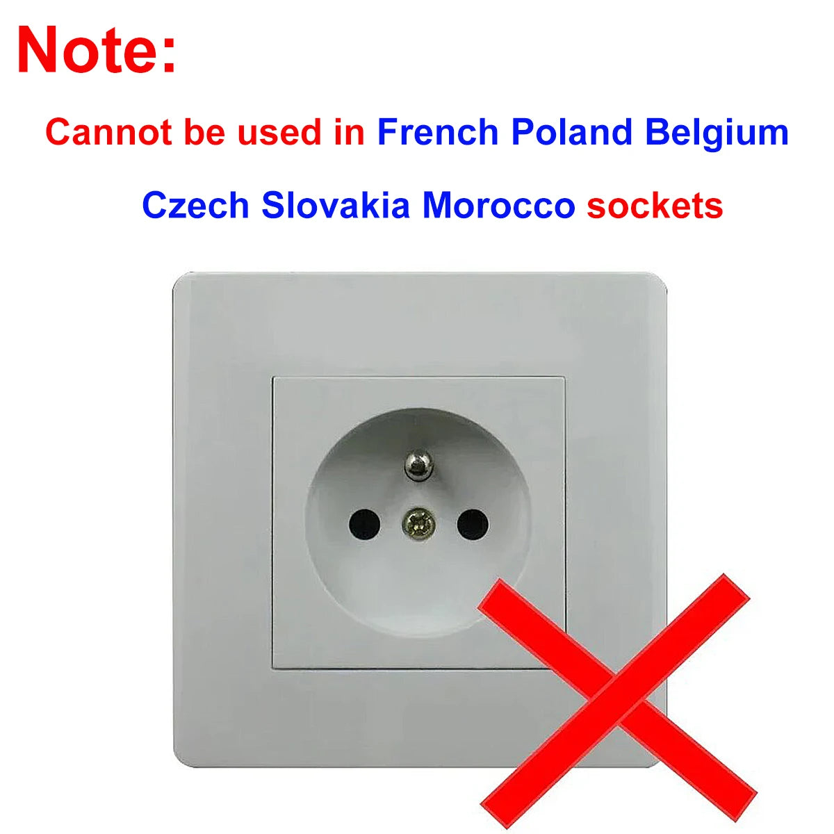 EU-Steckeradapter mit EIN/AUS-Schalter – 2-poliger 4,8 mm Stromadapter, Europäische Standard-Steckdose, Leistungsstarker Steckdosenkonverter