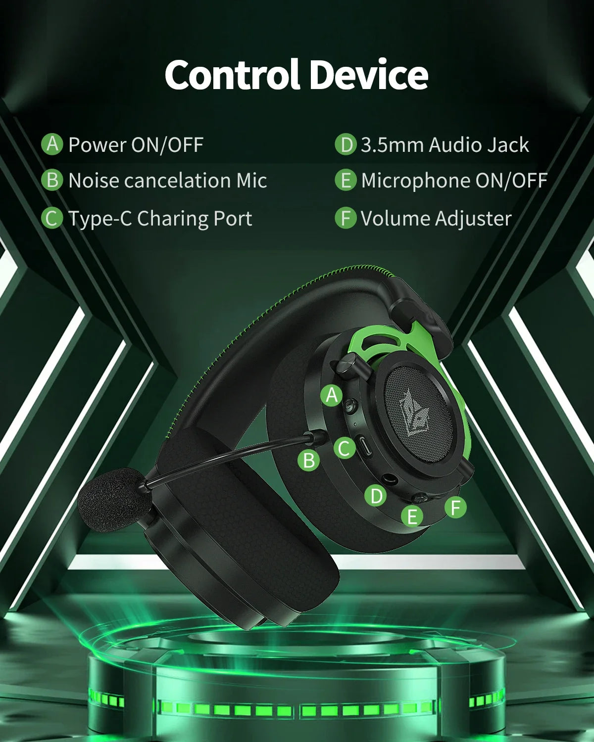 NUBWO G03 Kabelloses Gaming-Headset – 2.4GHz & Bluetooth Dual-Modus, Stereo-Sound, Geräuschunterdrückendes Mikrofon & USB-Dongle