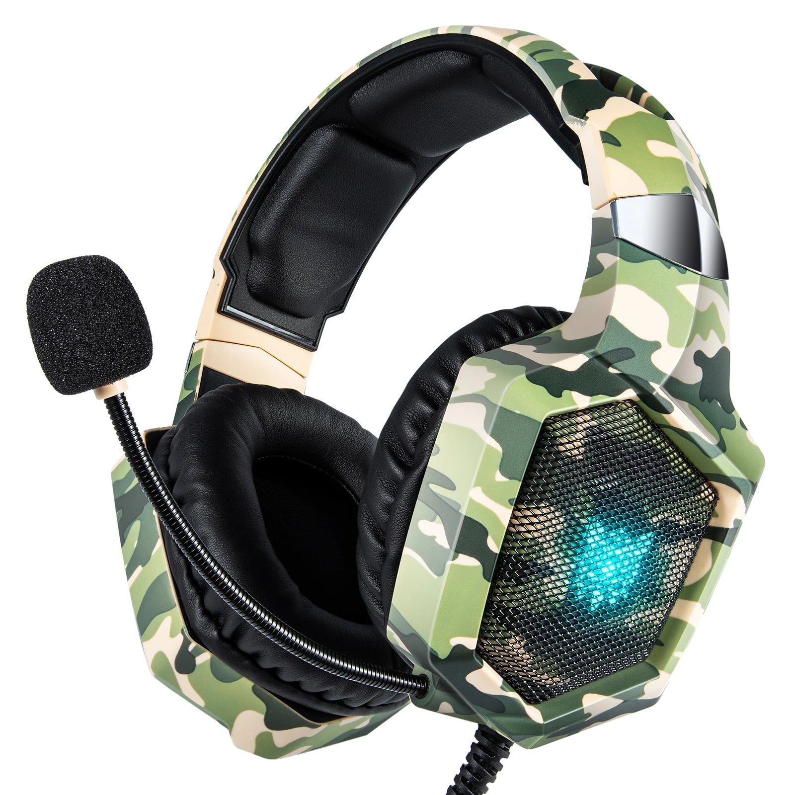 Onikuma K8 RGB Gaming-Headset – Flexibles HD-Mikrofon, Over-Ear, Surround Sound, RGB-Licht, Kabelgebunden für PC & Xbox