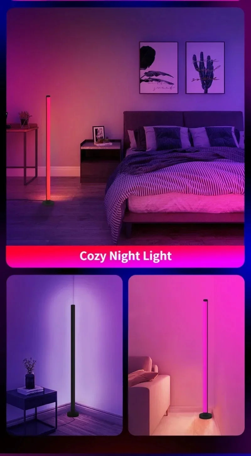EISSLOLY 2er Set Intelligente RGB Stehlampen – App-Steuerung, Musik-Synchronisation & Eckbeleuchtung, Smart LED Stimmungslicht für Wohnzimmer & Gaming