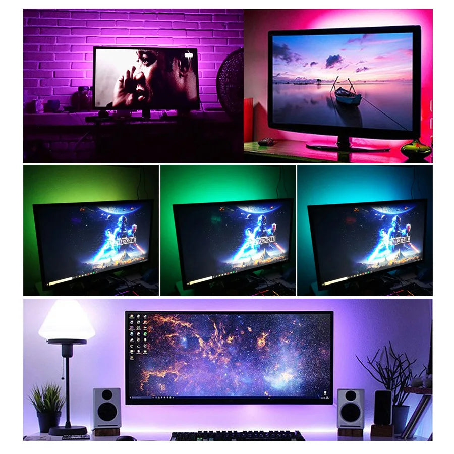 USB RGB LED Streifenlicht – Selbstklebendes LED-Band 1–20 m, Farbwechsel Lichtkette für TV, Kinderzimmer & Wohnraumdekoration