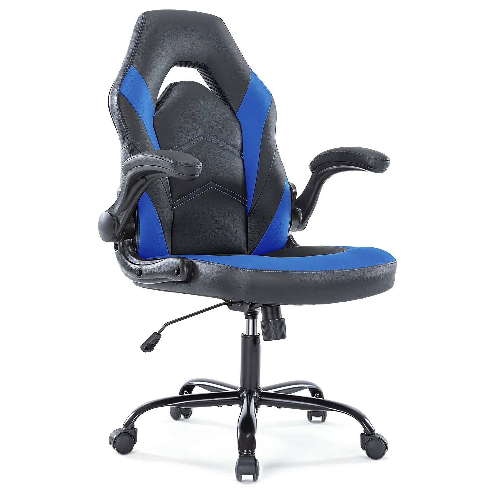 JHK Ergonomischer Gaming- & Bürostuhl – Verstellbarer PU-Ledersessel mit Klappbaren Armlehnen und Racing-Design