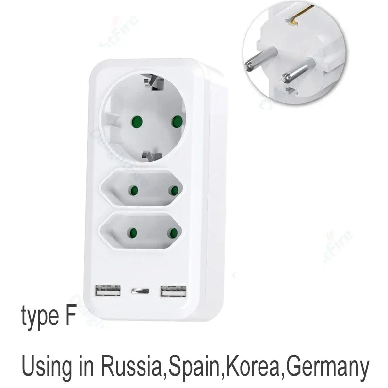 EU-Steckeradapter mit EIN/AUS-Schalter – 2-poliger 4,8 mm Stromadapter, Europäische Standard-Steckdose, Leistungsstarker Steckdosenkonverter