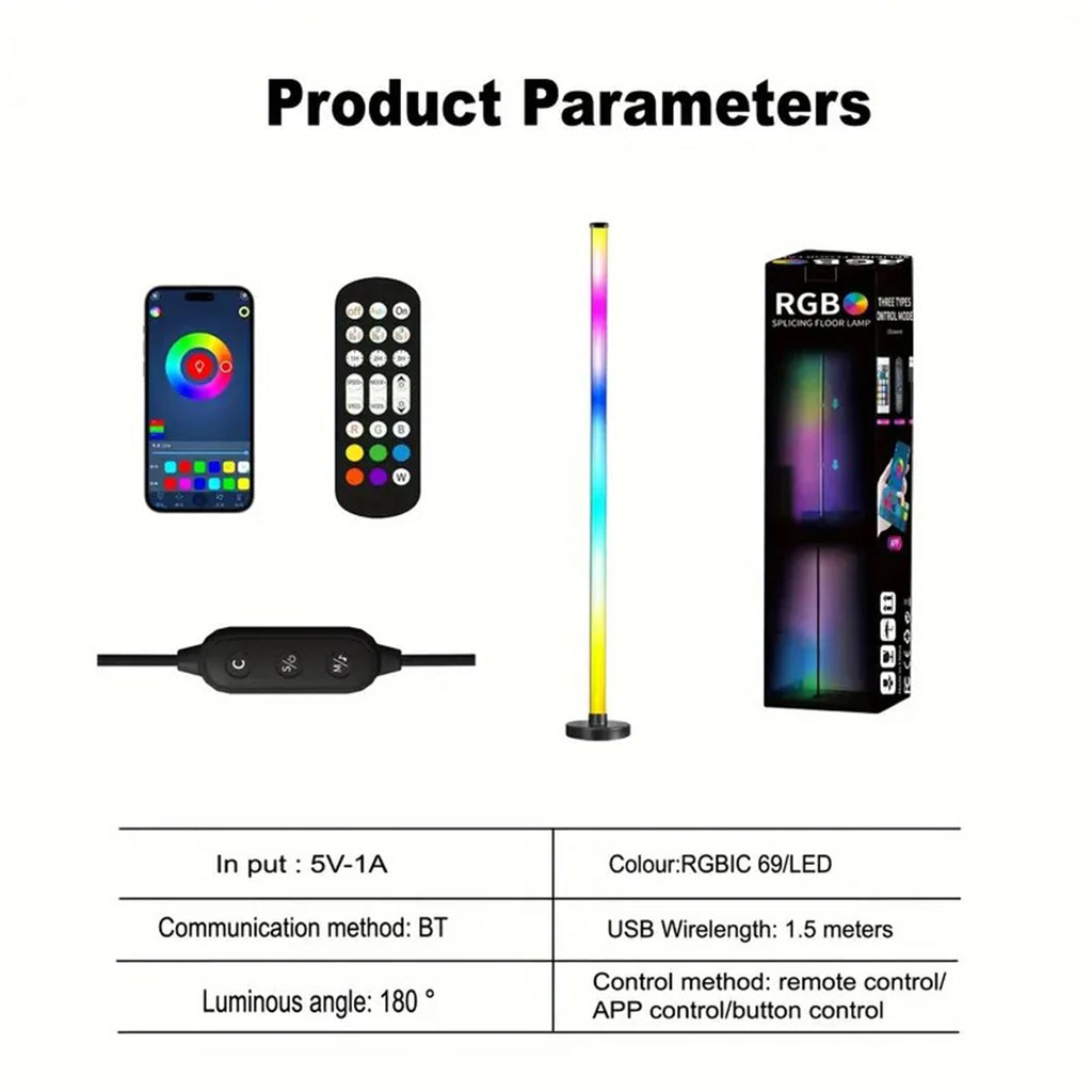 EISSLOLY 2er Set Intelligente RGB Stehlampen – App-Steuerung, Musik-Synchronisation & Eckbeleuchtung, Smart LED Stimmungslicht für Wohnzimmer & Gaming