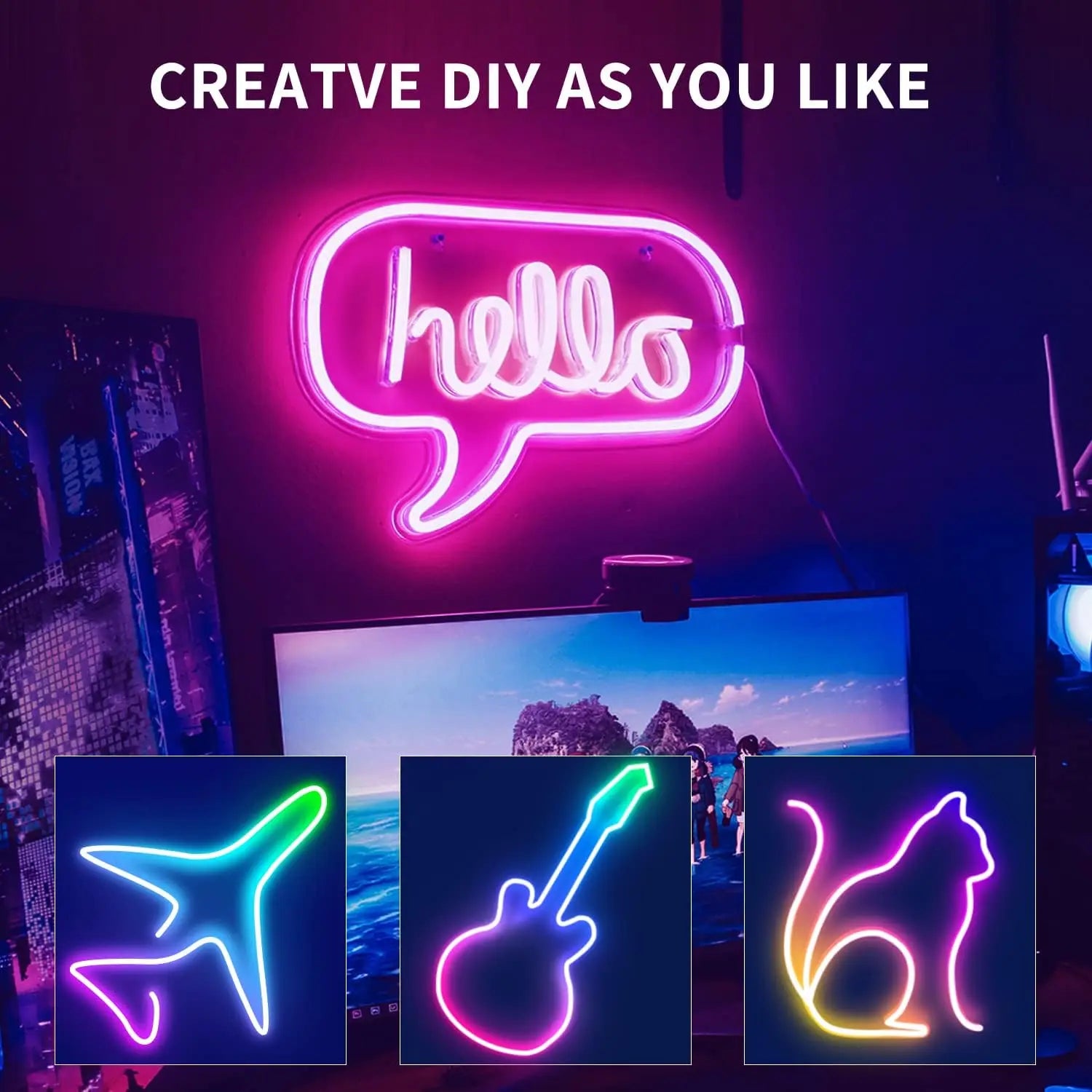 Flexible RGB Neon LED Seillichter – Mit App & Fernbedienung, Mehrfarbige IP65 Außenbeleuchtung, Deko-Licht für Haus, Garten & Zimmer