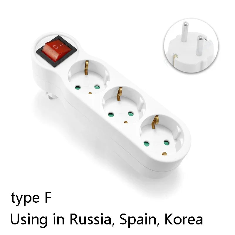 EU-Steckeradapter mit EIN/AUS-Schalter – 2-poliger 4,8 mm Stromadapter, Europäische Standard-Steckdose, Leistungsstarker Steckdosenkonverter